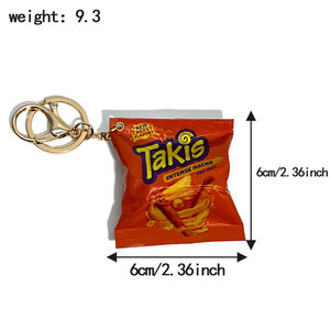 Porte-clés en plastique Kawaii en forme de croustilles, jouet alimentaire de simulation, pendentif pour sac, décoration de sac mignonne en forme de dessin animé, cadeau pour hommes et femmes - Product Image 6
