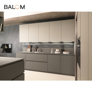 Designs de cuisines modernes en îlot, armoires de <span class=keywords><strong>cuisine</strong></span> complètes en stratifié métallique brillant, prix de gros d'usine, fabrication en Chine - Product Image 3