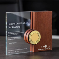 Trophée moderne en bois et cristal personnalisable avec gravure laser, idéal pour les entreprises – Meilleures ventes