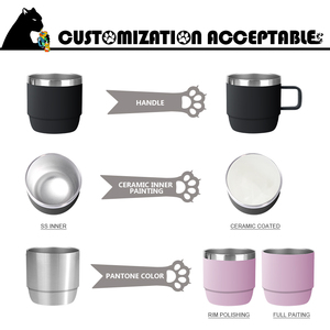 Taza de Té Pequeña con Recubrimiento Electrolítico de 4oz 6oz 10oz, Taza de Café Personalizable, Taza Aislada al Vacío Reutilizable de Acero Inoxidable Negro Mate - Product Image 6