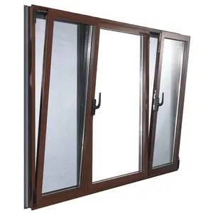 Janela de alumínio para janelas de alumínio preto NFRC de vidro de moldura estreita padrão norte-americano inclinar e girar