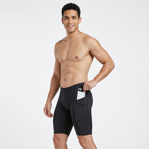 Men's Fitted <b>Bib</b> Shorts With Pocket Quick Dry Spandex Polyester Short Length <b>Sport</b> Wear - Product Image 1