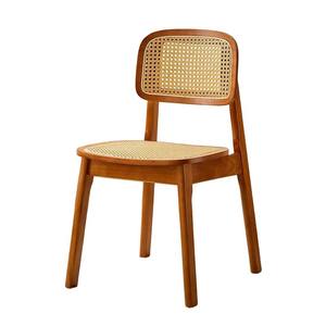 Chaise en rotin rétro Kaman avec dossier en bois massif, idéale pour restaurant, salon de thé, gîte ou usage de loisirs - Product Image 5