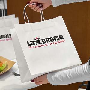 Sacs en papier kraft biodégradables écologiques pour emballages de plats à emporter, vente en gros, logo personnalisé - Product Image 3