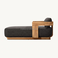 Chaise longue moderne en teck Sedona, imperméable, pour patio, jardin, plage et piscine