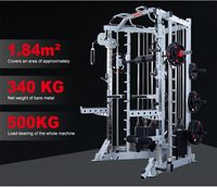 Appareil de fitness multifonctionnel pour entraînement, machine à câble tout-en-un Smith Machine Station Half Cage Power Rack