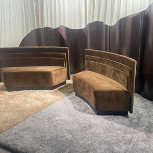 Sofá Semicircular de Diseño Italiano, Sofá Curvo Tipo Cassette, Muebles Tapizados para Banquetes, Asientos para Restaurante y Hotel - Product Image 2