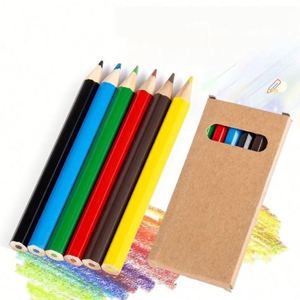 Ensemble de crayons de couleur miniatures promotionnels de 3,5 pouces avec logo personnalisé, crayons de couleur en bois avec boîte en papier kraft - Product Image 2