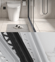 Cloison moderne de salle de douche en verre de type F Pièces de toilette encastrées en alliage d'aluminium TK Hôtels de bain finis chromés pré-enfoncés