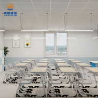 Meubles scolaires modernes Jiansheng, bureaux et chaises pour étudiants, réglables en hauteur, ensemble de bureaux et chaises doubles pour salle de classe, bois durable