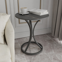 Table basse moderne minimaliste en métal avec plateau en pierre artificielle, construction extra-épaisse pour une capacité de charge accrue, meubles pour la maison
