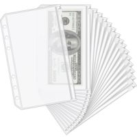 Haoran Classeur A6 en PVC imperméable à 3 anneaux avec pochette zippée, organiseur de documents, pochette transparente pour classeur en gros