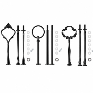 Black Alloy Tiered Tray Stand Rods For Cake Dessert Fruit Display Party Table Decorations - Product Image 1