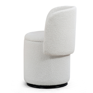 Fauteuil barillet moderne et élégant en velours, pivotant à 360°, pour chambre à coucher - Product Image 5