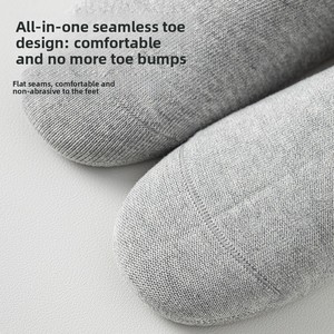 Calzini <span class=keywords><strong>da</strong></span> <span class=keywords><strong>uomo</strong></span> in cotone pettinato, tinta unita, invisibili, senza cuciture, antiscivolo, deodoranti, a barca, senza cuciture. - Product Image 3