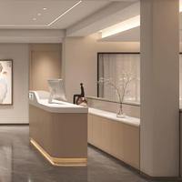 Bureau de réception avec logo personnalisé de haute qualité Mobilier de bureau moderne pour la maison Bar Hôtels et centres commerciaux en panneau de bois