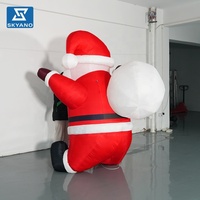 Sac à dos de Père Noël gonflable géant personnalisé à fixer au mur, décoration de Noël pour événements en centre commercial