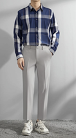 Pantalon droit homme streetwear foncé en coton 100% durable, léger, personnalisable, lavable, livraison rapide