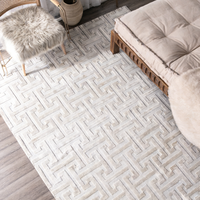 Tapis doux de haute qualité en gros, couleur blanc ou beige, tapis en laine et soie, tapis tufté, tapis pour salon, grand format
