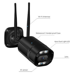 Cámara de red inalámbrica V380, cámara IP de 2MP, cámara de seguridad WiFi para exteriores con visión nocturna IR e intercomunicador de voz - Product Image 1