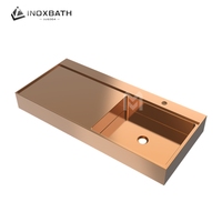 Grifo de Baño Rectangular de Acero Inoxidable 304 de un Solo Orificio, Estilo Moderno, para Lavabos de Hotel, Lavamanos de Sobremesa