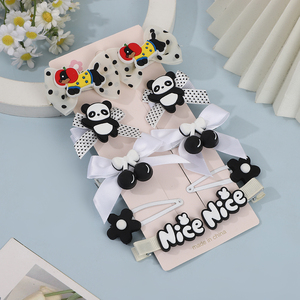 新款黑白婴儿发夹套装动物系列女孩时尚发饰 - Product Image 2