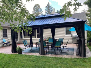Gazebo multifonctionnel personnalisé pour l'extérieur, imperméable, toit en polycarbonate, cadre en aluminium 12x16, gazebo à toit rigide avec toit en métal - Product Image 5