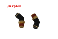 Raccords en nylon DOT pour frein à air, filetage NPT, coudé mâle pivotant 45° °   Connecteurs pneumatiques industriels en laiton et composite par ALITAIR