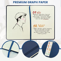 Cuaderno con Encuadernación Cosida de Bordes Redondeados, Kit de Cuaderno con Papel Rayado y Funda para Impresión Personalizada