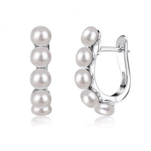 Dylam Classic Collection Fine Fashion Women Jewelry S925 Silver 18K Gold Plated Fresh Water Pearl <b>Hook</b> <b>Clip</b> on Earrings Jewelry - Product Image 1