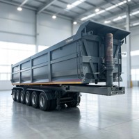 Semi-remorque benne à suspension mécanique en acier au carbone de type U, 45 m³, à trois essieux, pour le transport de charbon en vrac en Asie du Sud-Est