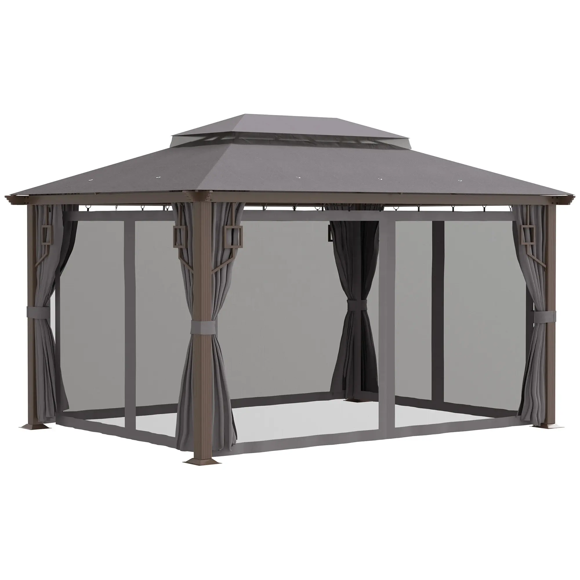 Lều Tiệc Gazebo Bằng Nhôm 10X13 Ft Lều Che Nắng Vĩnh Viễn Gian Hàng Với Rèm Khung Trang Trí Và Lưới Chống Muỗi