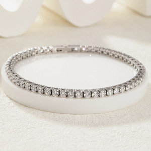 Pulsera de Cadena de Tenis de Acero Inoxidable de 3MM Estilo Europeo Americano con Incrustaciones de Piedras de Colores, Accesorio de Moda Chapado en Oro, Marca HR, Unisex - Product Image 6