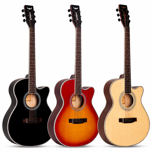 Guitarra Sunburst Cutaway com Corpo em Abeto, Fundo em Mogno, Braço em Jacarandá, 6 Cordas, Opções em Preto e Natural - Product Image 4