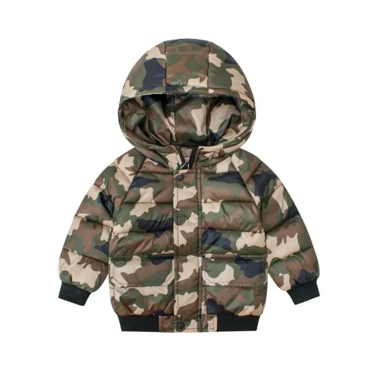 Baby Boys Winter Warm Jacket Casual Toddler Kid Baby Boy Camouflage Coat Zipper Parka Top Boys Windproof Hooded Outwear