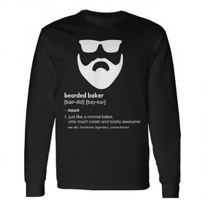 T-shirt à manches longues Bearded Baker, noir, drôle, pour hommes, vêtements décontractés - Product Image 2
