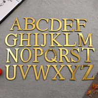 Autocollants muraux en lettres miroir acryliques, 26 lettres de l'alphabet anglais, autocollants numériques avec adhésif pour la décoration de la maison, autocollant mural miroir créatif