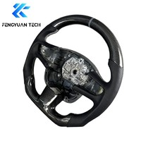 Volant de voiture en fibre de carbone forgée avec LED pour Peugeot RCZ 206 308 307 407 605 508 208 404 CC MK2 3008 GT Line GTI SW 2015 2020
