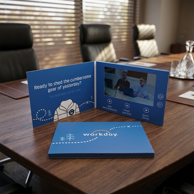 7 Inch Lcd Screen Business Promotional Motion Digital Wedding Invitation Greeting Card Album Mailer Gift Box Video Brochure