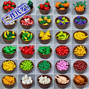 64951ของเล่น DIY บล็อกสร้างอนุภาคขนาดเล็กอ่างผักเกษตรกรผลไม้ซุ้มขายผักผลไม้ - Product Image 1