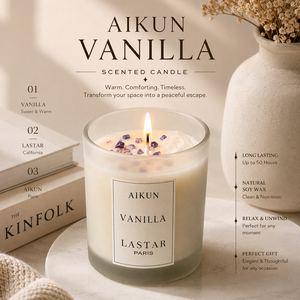 เทียนหอม AIKUN พรีเมียม โมเดิร์น กลิ่นโซยวา็กซ์ ในโถแก้ว  รักษ์โลก เหมาะสำหรับงานแต่งงาน อีสเตอร์ คริสต์มาส วันหยุด และตกแต่งบ้าน - Product Image 2