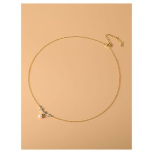 Ensemble de boucles d'oreilles et collier en cuivre avec perles brillantes, imitation perle en forme d'étoile, ensemble de bijoux fins pour tous les jours - Product Image 3
