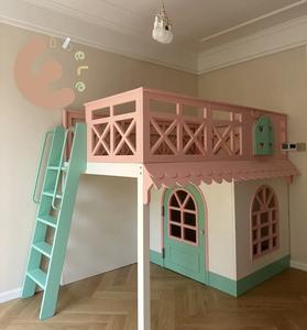 Новый дизайн, детский домик на дереве, двухъярусные кровати для мальчиков с горкой, лестник и набор для скалолазания - Product Image 5