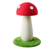 Tour griffoir pour chat en forme de champignon mignon, avec corde en sisal naturel, poteau d'escalade et perchoir, base stable, pour chatons et chats adultes d'intérieur
