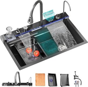 Rubinetto da Cucina a Cascata Intelligente in Acciaio Inox 304 - Controllo Digitale Touch, per Hotel di Lusso e Progetti Residenziali - Product Image 3