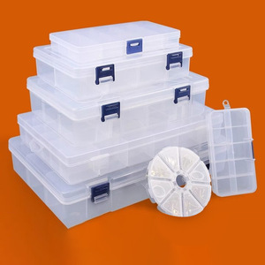 Transparent <b>Plastic</b> Parts <b>Storage</b> Box With Lid Multi Compartment Stackable For Hardware Tools Organization - Product Image 1
