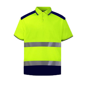 Quick Drying Breathable Polyester Short Sleeved Construction Site Safety Reflective T-shirt - Product Image 2