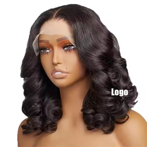 Perruque Ondulée Noire Carré <span class=keywords><strong>Mi</strong></span>-Longue en Dentelle Frontale, Meilleure Vente en Gros, Populaire en Afrique, en Europe et en Amérique, en Stock - Product Image 3