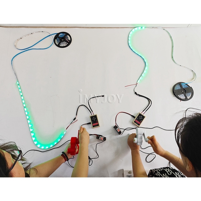 Amusement Park Best Quality Two Player Power Hand Crank Generator dynamo Light Belt Glow Game Hand Crank Power Generator Light