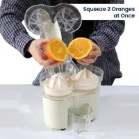 SHANGKAI Oranje Citruspers 1.5L 120W Oplaadbaar USB Dubbele Kop Elektrische Citruspers Waterdicht Buiten & Auto Gebruik